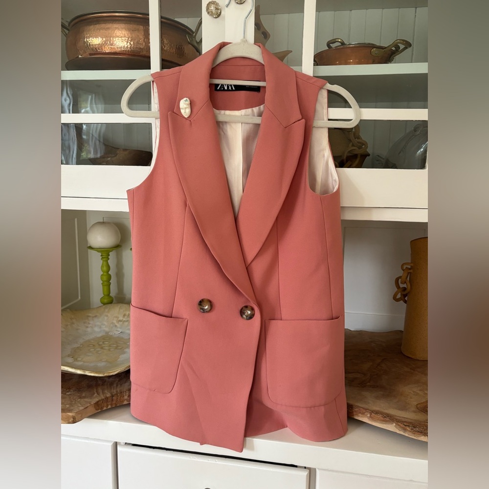 Zara waistcoat salmon colored double breasted